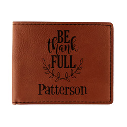 Traditional Thanksgiving Leatherette Bifold Wallet (Personalized)