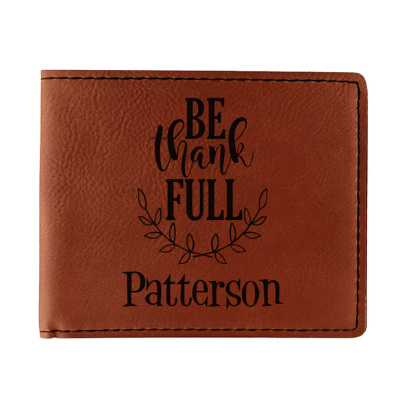 Custom Traditional Thanksgiving Leatherette Bifold Wallet - Single Sided (Personalized)