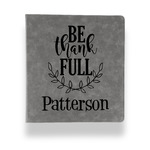 Traditional Thanksgiving Leather Binder - 1" - Grey (Personalized)