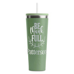 Traditional Thanksgiving RTIC Everyday Tumbler with Straw - 28oz - Light Green - Double-Sided (Personalized)