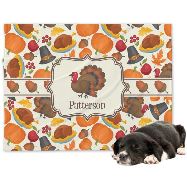 Custom Traditional Thanksgiving Dog Blanket - Regular (Personalized)