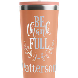 Traditional Thanksgiving RTIC Everyday Tumbler with Straw - 28oz - Peach - Double-Sided (Personalized)