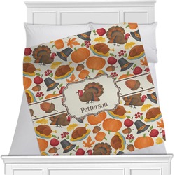 Traditional Thanksgiving Minky Blanket - 40"x30" - Single Sided (Personalized)