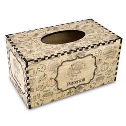 Traditional Thanksgiving Wood Tissue Box Cover - Rectangle (Personalized)