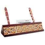 Traditional Thanksgiving Red Mahogany Nameplate with Business Card Holder (Personalized)