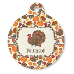 Traditional Thanksgiving Round Pet ID Tag (Personalized)