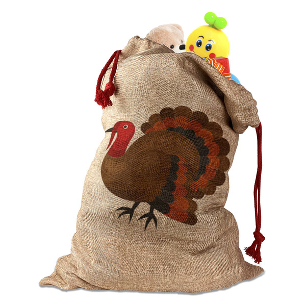 Custom Traditional Thanksgiving Santa Sack