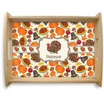 Traditional Thanksgiving Natural Wooden Tray - Large (Personalized)