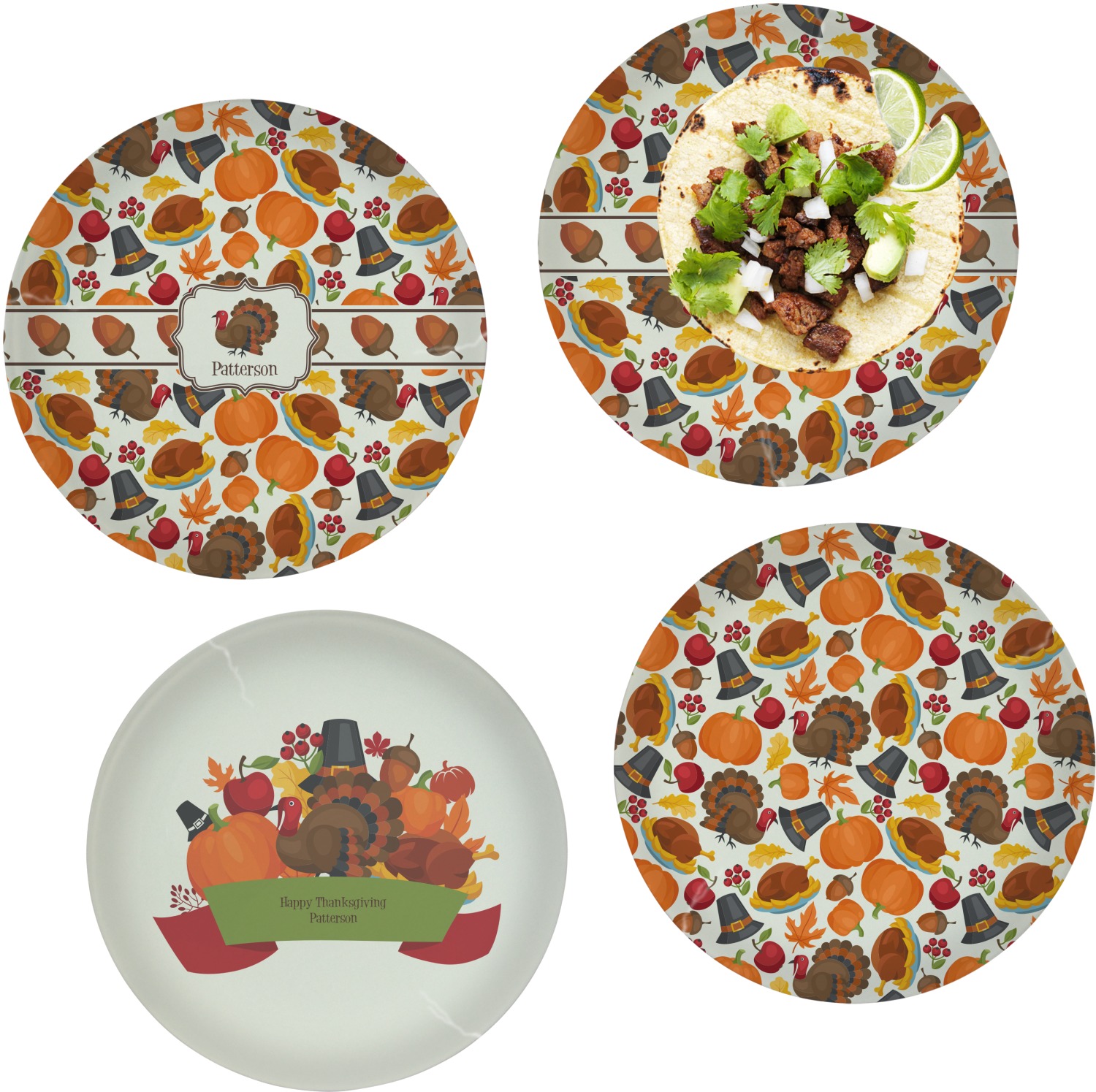 Traditional Thanksgiving Dinner Plate Personalized YouCustomizeIt