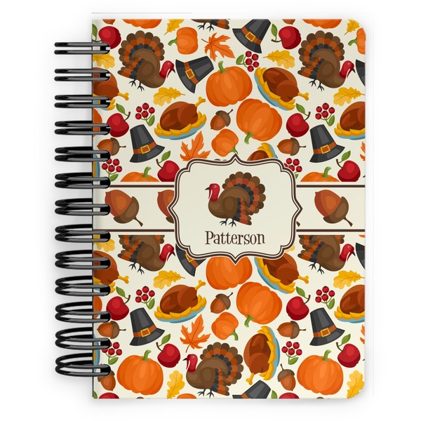 Custom Traditional Thanksgiving Spiral Notebook - 5x7 w/ Name or Text