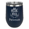 Traditional Thanksgiving Stainless Wine Tumblers - Navy - Double Sided - Front