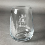 Traditional Thanksgiving Stemless Wine Glass (Single) (Personalized)