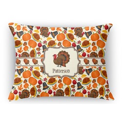 Traditional Thanksgiving Rectangular Throw Pillow Case - 12"x18" (Personalized)