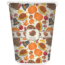 Traditional Thanksgiving Waste Basket - Single Sided (White) (Personalized)
