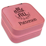 Traditional Thanksgiving Travel Jewelry Boxes - Pink Leather (Personalized)