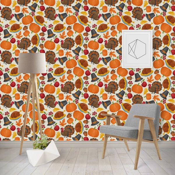 Custom Traditional Thanksgiving Wallpaper & Surface Covering (Peel & Stick - Repositionable)