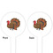 Traditional Thanksgiving White Plastic 4" Food Pick - Round - Double Sided - Front & Back