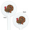 Traditional Thanksgiving White Plastic 5.5" Stir Stick - Double Sided - Round - Front & Back