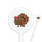 Traditional Thanksgiving White Plastic 5.5" Stir Stick - Round - Closeup