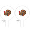 Traditional Thanksgiving White Plastic 6" Food Pick - Round - Double Sided - Front & Back