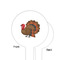 Traditional Thanksgiving White Plastic 6" Food Pick - Round - Single Sided - Front & Back