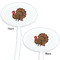 Traditional Thanksgiving White Plastic 7" Stir Stick - Double Sided - Oval - Front & Back