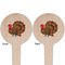 Traditional Thanksgiving Wooden 4" Food Pick - Round - Double Sided - Front & Back