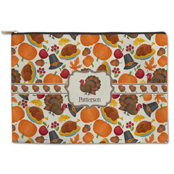 Traditional Thanksgiving Zipper Pouch - Large - 12.5"x8.5" (Personalized)