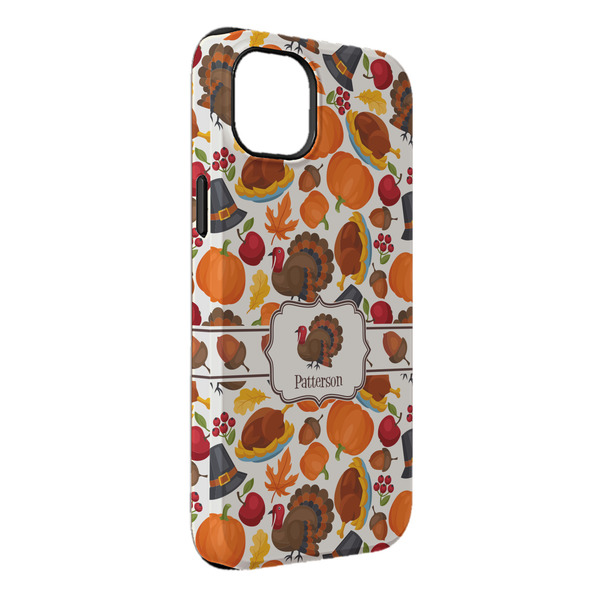 Custom Traditional Thanksgiving iPhone Case - Rubber Lined - iPhone 14 Plus (Personalized)