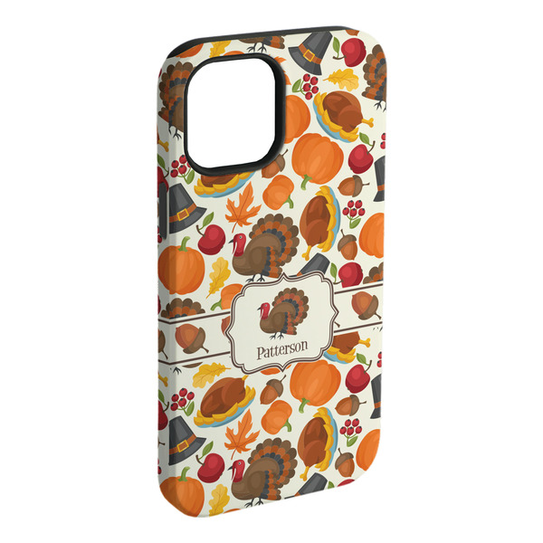 Custom Traditional Thanksgiving iPhone Case - Rubber Lined - iPhone 15 Plus (Personalized)