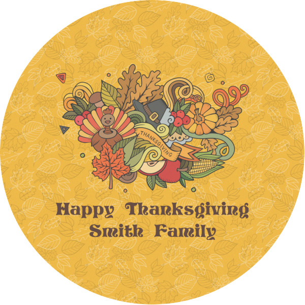 Custom Happy Thanksgiving Multipurpose Round Labels - 1" (Personalized)