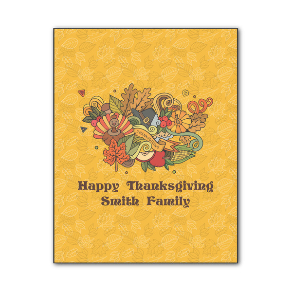 Custom Happy Thanksgiving Wood Print - 11x14 (Personalized)