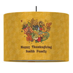 Happy Thanksgiving 16" Drum Pendant Lamp - Fabric (Personalized)