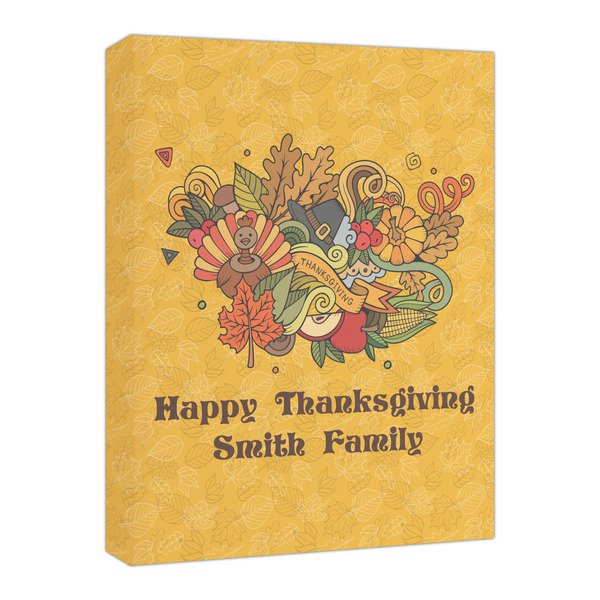 Custom Happy Thanksgiving Canvas Print - 16x20 (Personalized)