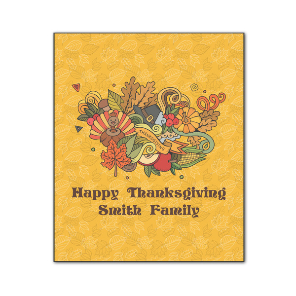 Custom Happy Thanksgiving Wood Print - 20x24 (Personalized)