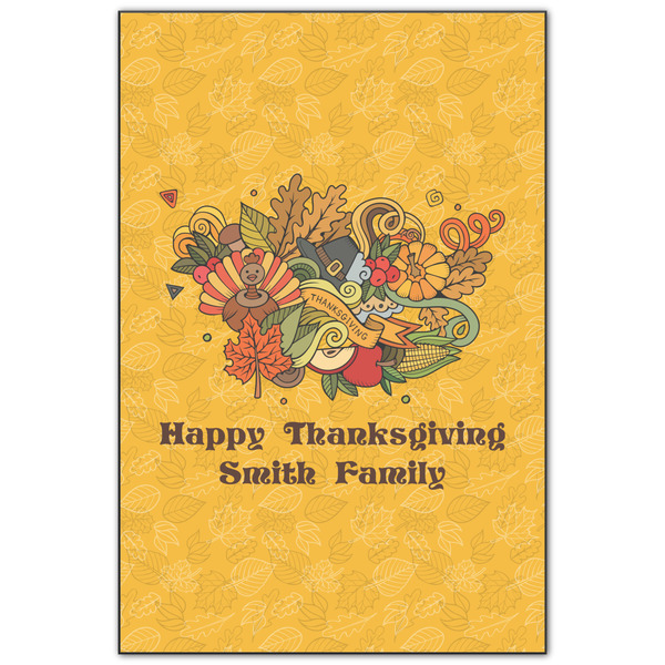 Custom Happy Thanksgiving Wood Print - 20x30 (Personalized)