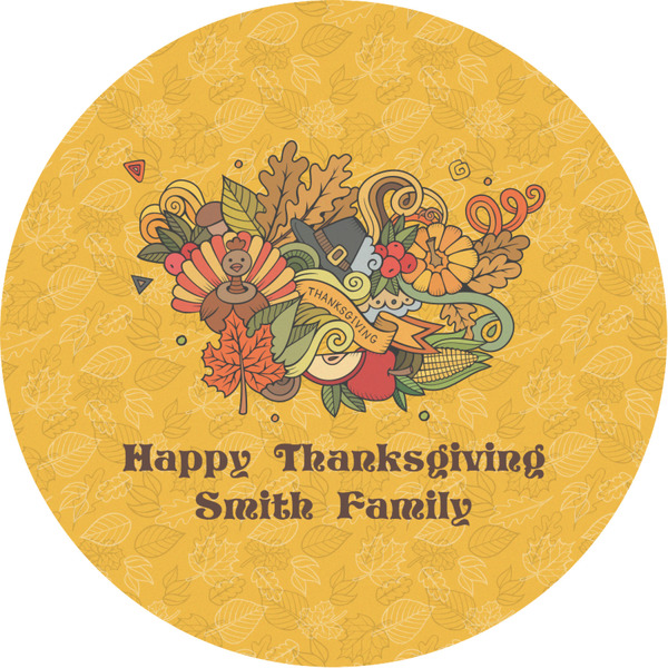 Custom Happy Thanksgiving Multipurpose Round Labels - 3" (Personalized)