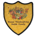 Happy Thanksgiving Iron On Shield Patch B w/ Name or Text