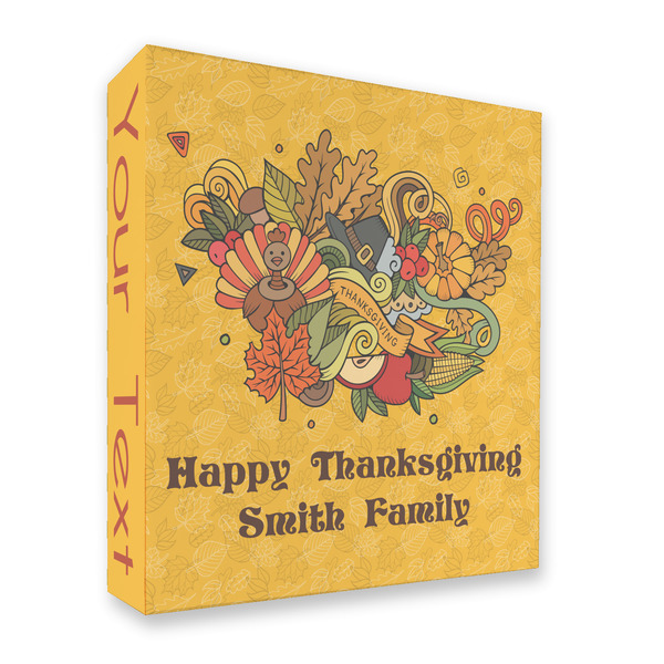 Custom Happy Thanksgiving 3 Ring Binder - Full Wrap - 2" (Personalized)