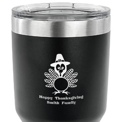 Happy Thanksgiving 30 oz Stainless Steel Tumbler - Black - Single Sided (Personalized)