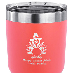 Happy Thanksgiving 30 oz Stainless Steel Tumbler - Coral - Single Sided (Personalized)