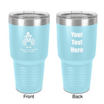 Happy Thanksgiving 30 oz Stainless Steel Tumbler - Teal - Double-Sided (Personalized)