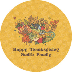 Happy Thanksgiving Multipurpose Round Labels - 4" (Personalized)