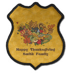 Happy Thanksgiving Iron On Shield Patch C w/ Name or Text