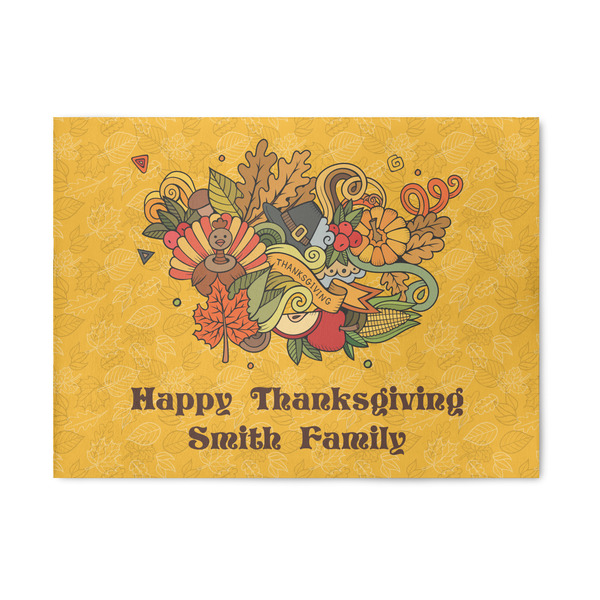 Custom Happy Thanksgiving 5' x 7' Patio Rug (Personalized)