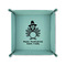 Happy Thanksgiving 6" x 6" Teal Leatherette Snap Up Tray - FOLDED UP