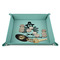 Happy Thanksgiving 9" x 9" Teal Leatherette Snap Up Tray - STYLED