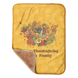 Happy Thanksgiving Sherpa Baby Blanket - 30" x 40" w/ Name or Text
