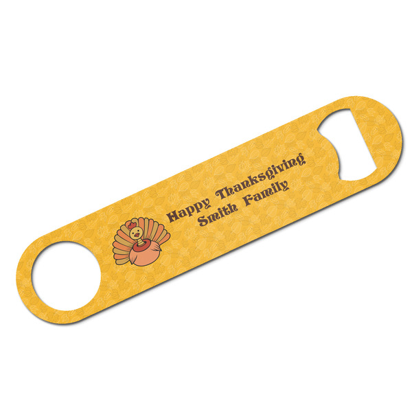 Custom Happy Thanksgiving Bar Bottle Opener w/ Name or Text