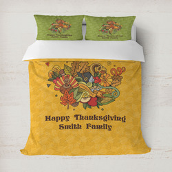 Happy Thanksgiving Duvet Cover Set - Full / Queen (Personalized)